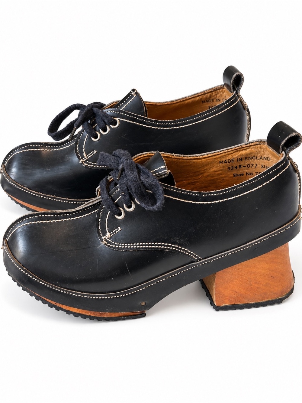 *Rare* John Fluevog Black Leather Platform Clogs